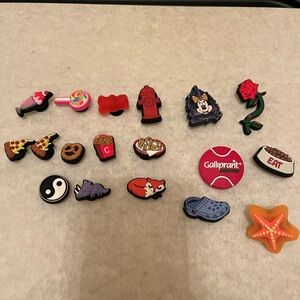 Jibbitz shoe charms for personalizing clogs or other footwear.